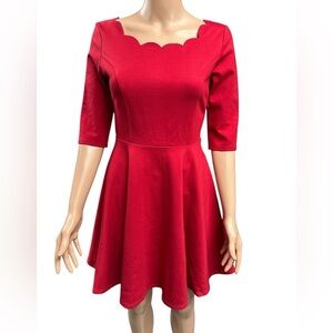 Lulus - EC - Radiant Red Christmas Dress